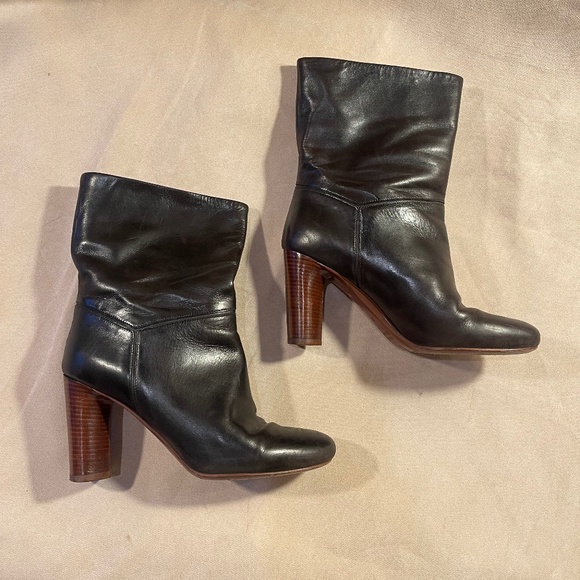 Black Leather Ankle Boots Marc Jacobs Y2k - Picture 1 of 7